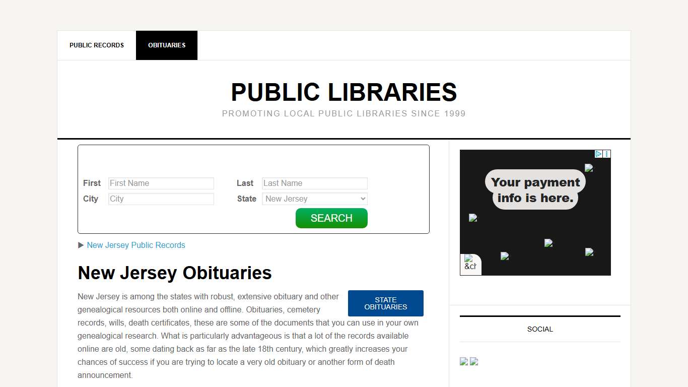 New Jersey Obituaries
