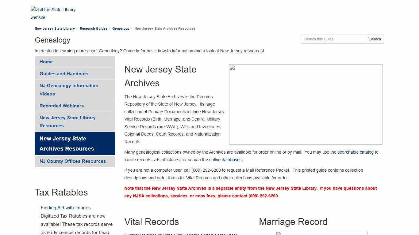 New Jersey State Archives Resources - Genealogy - Research Guides at New Jersey State Library